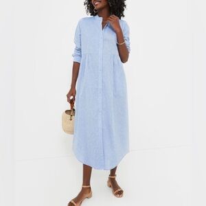 TUCKERNUCK NWOT Chambray Linen Lydell Maxi Dress Light‎ Blue Size S